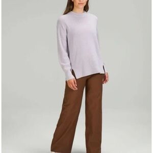 Lululemon Merino Wool-Blend Ribbed Crewneck Sweater in Faint Lavender Size 8